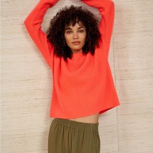 La Linge Hot Coral Sweater/one free jewelry item